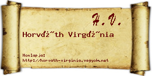 Horváth Virgínia névjegykártya