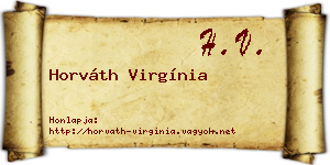 Horváth Virgínia névjegykártya